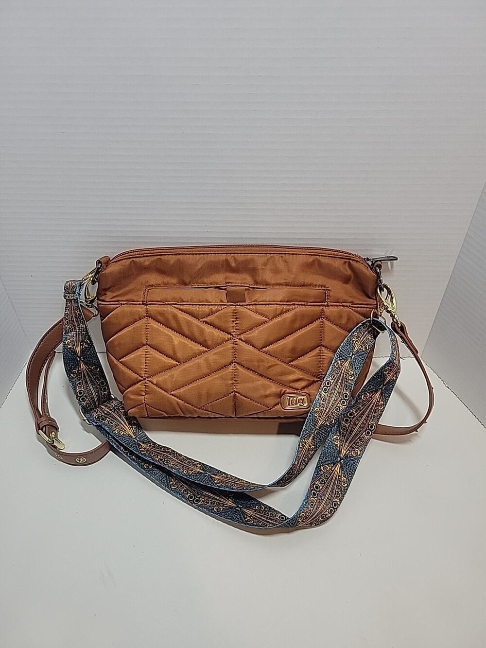 Lug Flare Crossbody Bag Copper Zebra Lining NEEDS STRAP